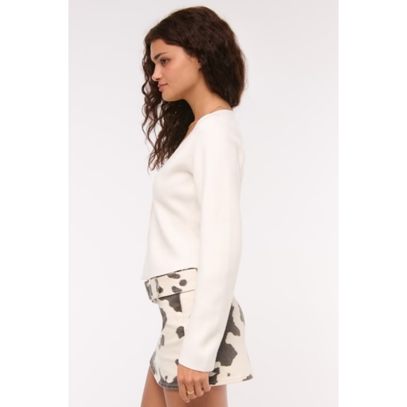 Abercrombie & Fitch LuxeLoft Rounded Sleeve Cardigan Size XSmall Color Cream - Picture 3 of 14